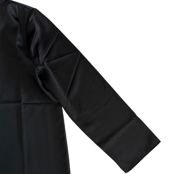 NWT Ann Taylor Black Satin Chain Neck Detail Top Size M - Picture 5 of 9